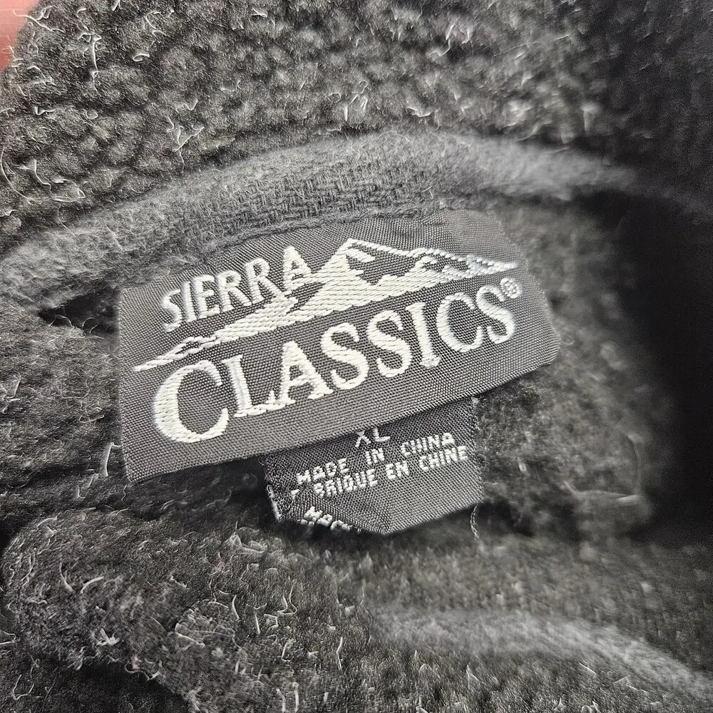 Sierra Pull Over Quarter Zip Fleece Sweater Charcoal Gray Men's XL Ski Winter
